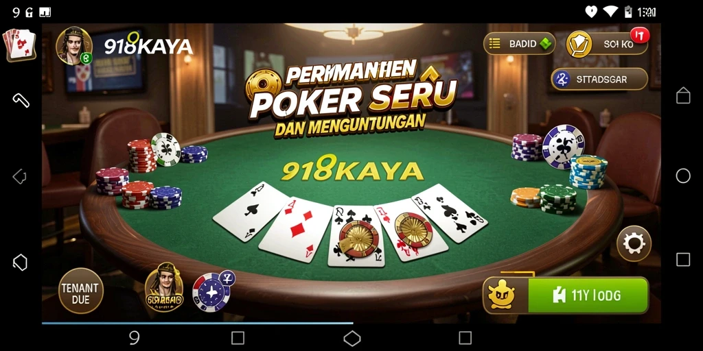 Screenshot gameplay poker yang menampilkan aksi mendebarkan di 918KAYA.