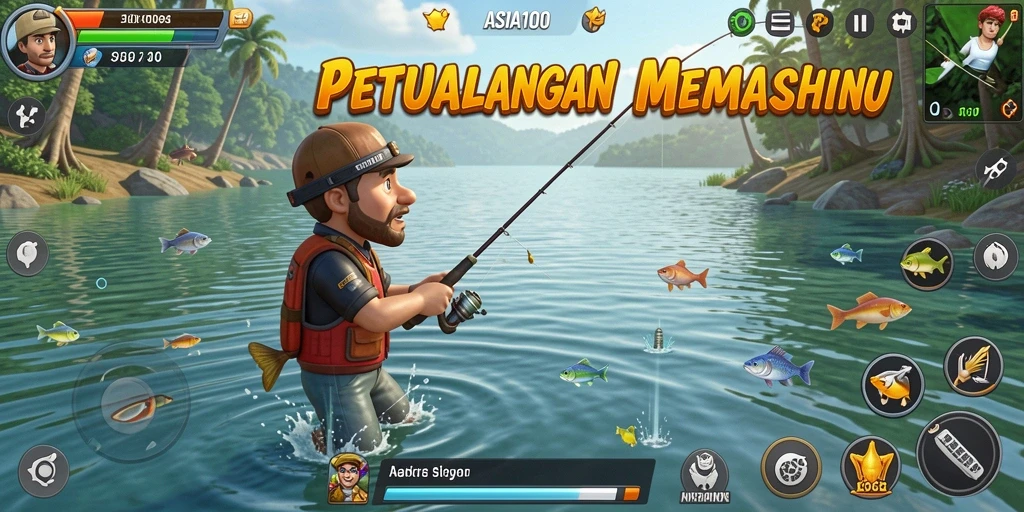 Tangkapan ikan besar dalam gameplay ASIA100 yang menarik.