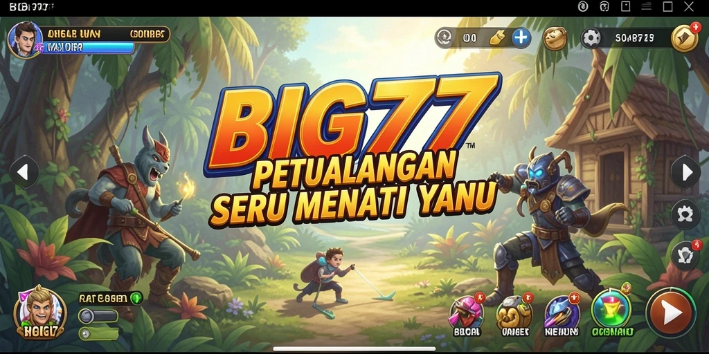 Tangkapan layar gameplay yang menampilkan dunia petualangan <strong>BIG77</strong> dengan grafis menawan.