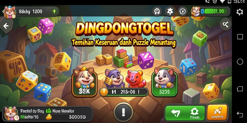 Screenshot utama DINGDONGTOGEL menampilkan gameplay puzzle yang menarik dan seru.