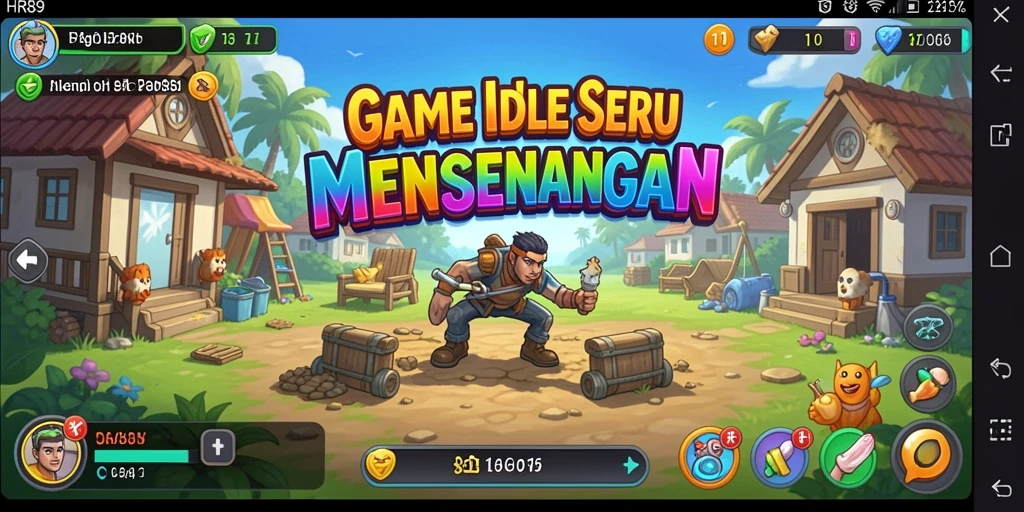 Tampilan gameplay seru di HR89 dengan elemen Idle yang menarik.