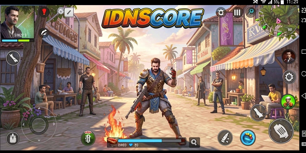 Screenshot gameplay IDNSCORE menampilkan suasana permainan yang dinamis dan interaktif.