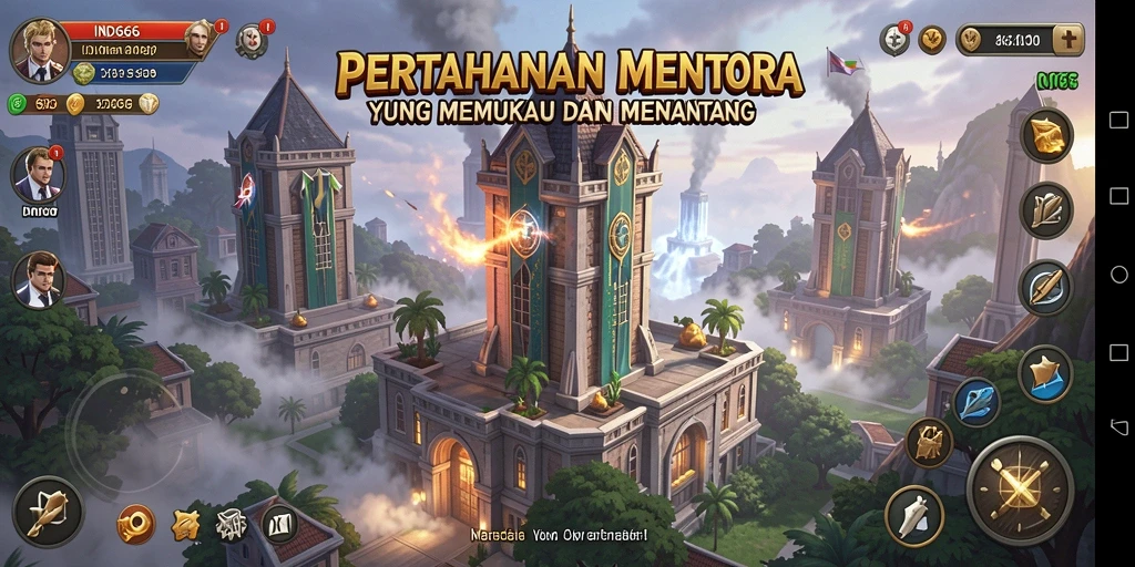 Tampilan gameplay IND666 yang seru dalam pertahanan menara.