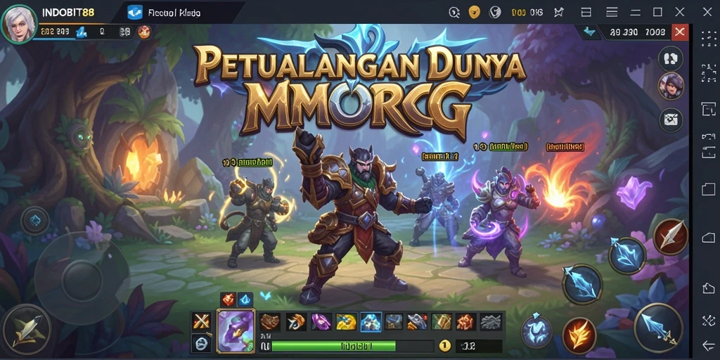 Tangkapan layar INDOBIT88 menampilkan pertempuran epik dengan karakter yang beragam.