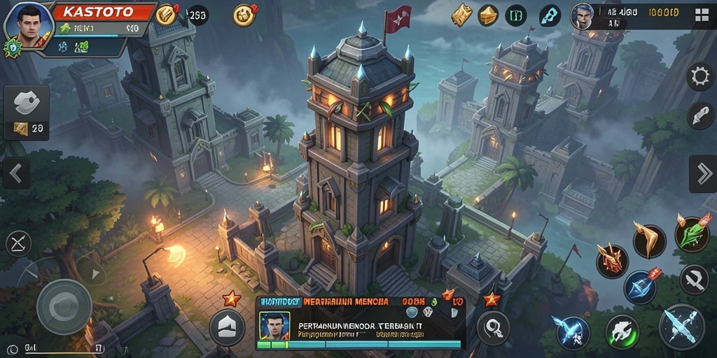 Tangkapan layar menampilkan aksi seru dalam gameplay Tower Defense KASTOTO.