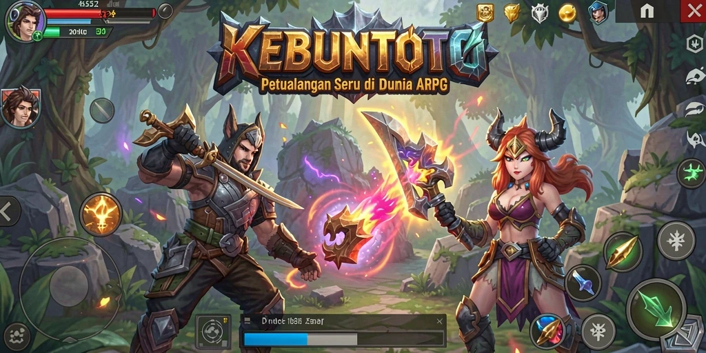 Tangkapan layar gameplay KEBUNTOTO yang menampilkan aksi seru dalam ARPG.