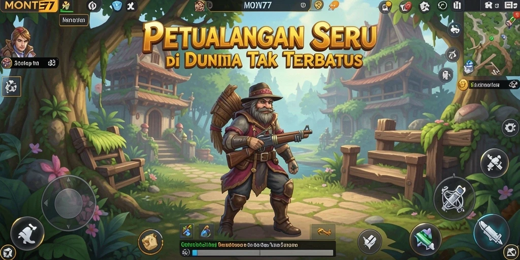 Screenshot utama MONTE77 menampilkan gameplay yang mendebarkan.