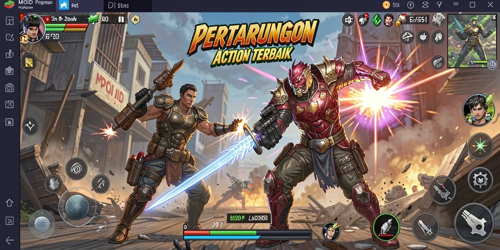 Screenshot menampilkan pertarungan seru dalam game MPOID yang penuh aksi.