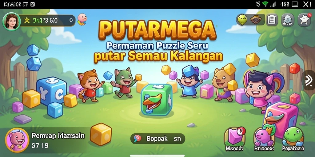 Screenshot gameplay PUTARMEGA menunjukkan tantangan teka-teki yang menarik.