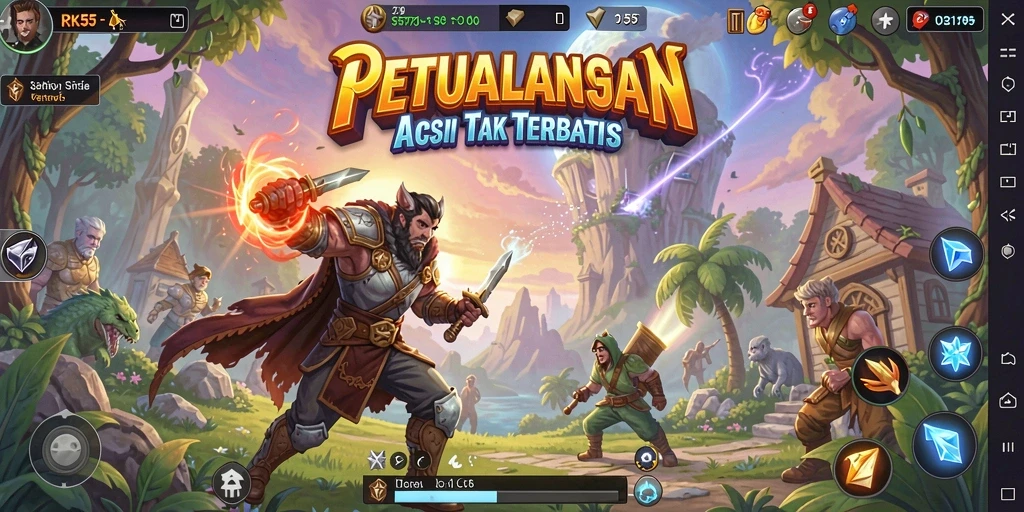 Tampilan gameplay RK55 yang menegangkan dan mengasyikkan saat bertarung.