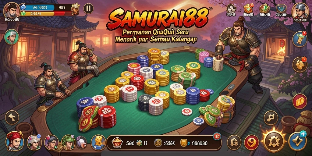 Screenshot utama SAMURAI88 menampilkan aksi seru permainan QiuQiu.