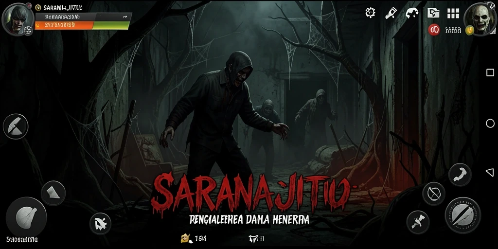 Gameplay menegangkan di SARANAJITU dengan atmosfer horor yang menyelimuti.