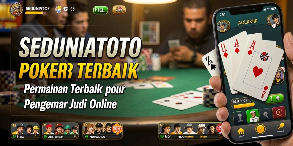 Screenshot gameplay SEDUNIATOTO menampilkan aksi mendebarkan di meja poker.