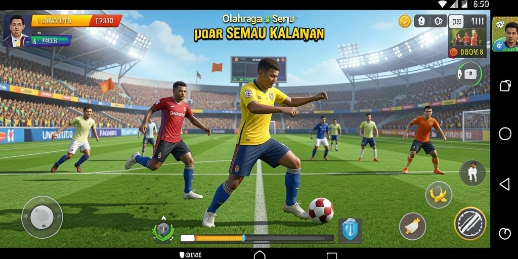 Screenshot gameplay UNGUTOTO menampilkan aksi seru di lapangan.