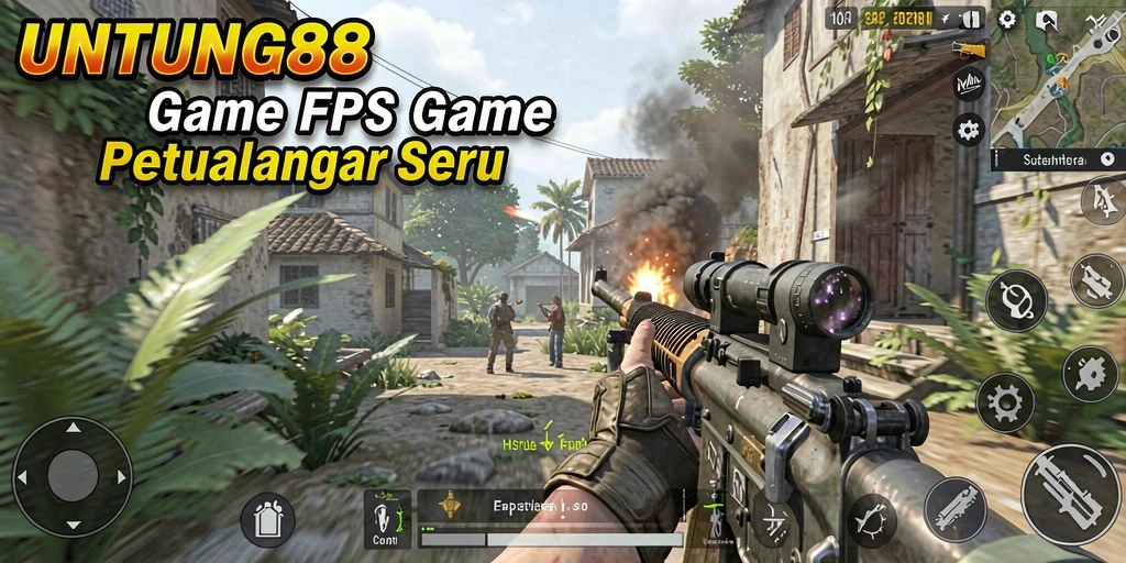 Tampilan layar utama game UNTUNG88 dengan aksi tembak-menembak yang mendebarkan.