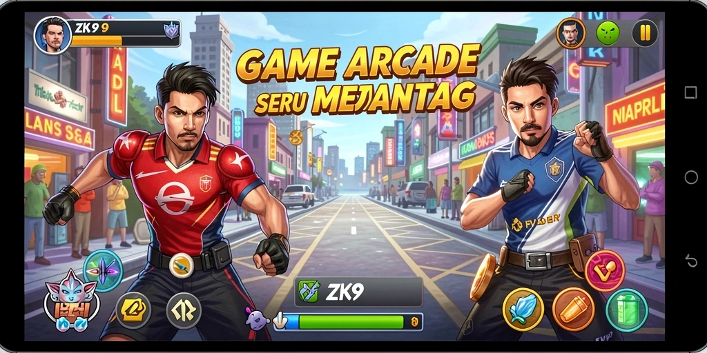 Tampilan gameplay ZK9 yang menarik saat pemain berusaha mencapai skor tertinggi.
